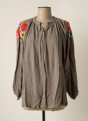 Chemisier coupe droite manches longues marron BAKKER MADE WITH LOVE femme