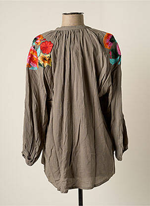 Chemisier coupe droite manches longues marron BAKKER MADE WITH LOVE femme