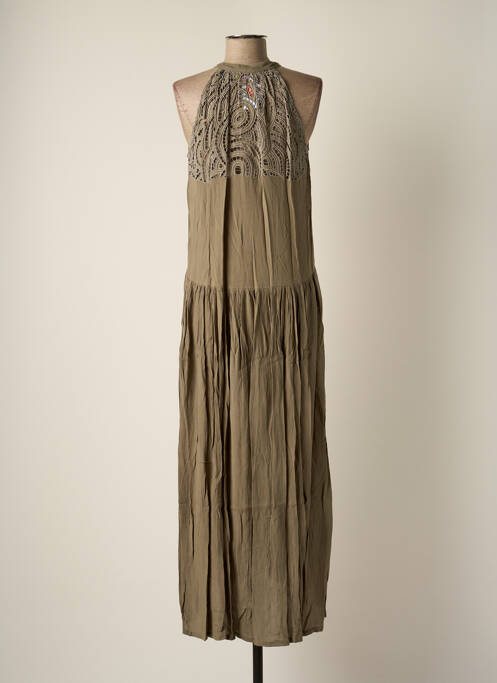 Robe longue sans manche sans manche vert BAKKER MADE WITH LOVE femme