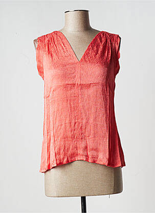 Top coupe fluide manches courtes orange BAKKER MADE WITH LOVE femme
