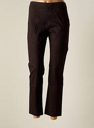 Pantalon 7/8 fermeture zippée sous rabat boutonné taille normale marron CHEMINS BLANCS femme