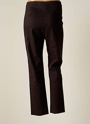 Pantalon 7/8 fermeture zippée sous rabat boutonné taille normale marron CHEMINS BLANCS femme
