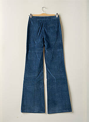 Pantalon droit fermeture zippée sous rabat boutonné taille normale bleu CHEMINS BLANCS femme