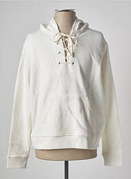 Sweat-shirt à capuche tissage jersey manches longues beige SWEET PANTS homme