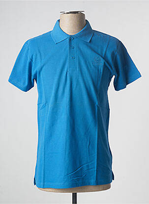 Polo broderie motifs brodés manches courtes bleu TED LAPIDUS homme