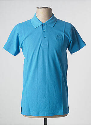 Polo broderie motifs brodés manches courtes bleu TED LAPIDUS homme