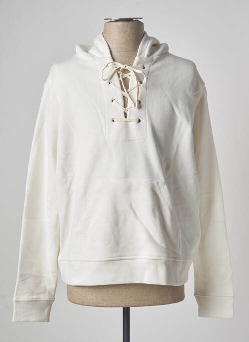 Sweat-shirt à capuche tissage jersey manches longues beige SWEET PANTS homme