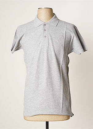 Polo broderie motifs brodés manches courtes gris TED LAPIDUS homme