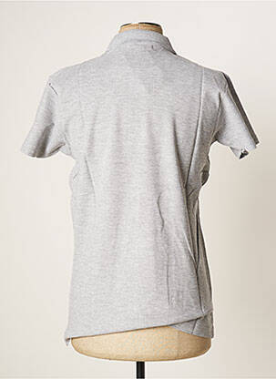Polo broderie motifs brodés manches courtes gris TED LAPIDUS homme