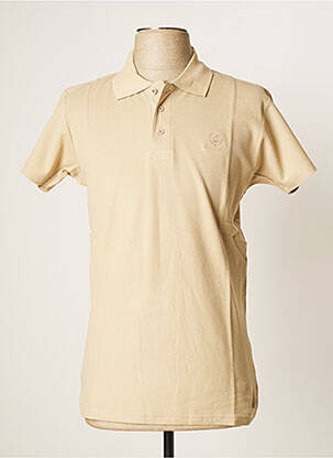 Polo broderie motifs brodés manches courtes beige TED LAPIDUS homme