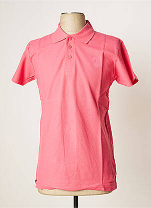 Polo broderie motifs brodés manches courtes rose TED LAPIDUS homme