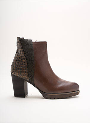 Bottines/boots fourrée talon de 7 à 9cm marron CAPRICE femme