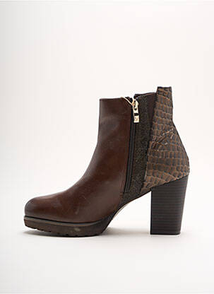 Bottines/boots fourrée talon de 7 à 9cm marron CAPRICE femme