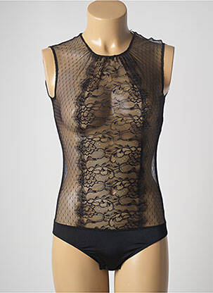 Body lingerie effet matière satinée noir VALEGE femme