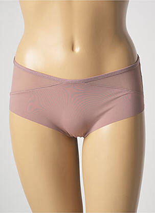 Shorty effet matière satinée beige LOU femme