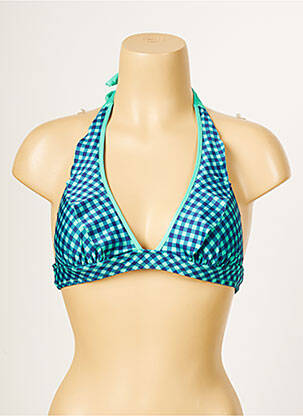 Haut de maillot de bain stretch haut triangles vert ANTIGEL femme