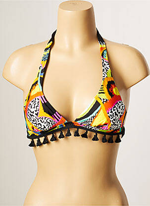 Haut de maillot de bain stretch haut triangles jaune ANTIGEL femme