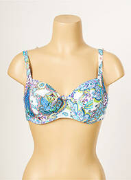 Haut de maillot de bain stretch haut soutien-gorge balconnet bleu ANTIGEL femme
