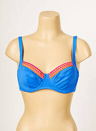 Haut de maillot de bain stretch haut soutien-gorge balconnet bleu ANTIGEL femme