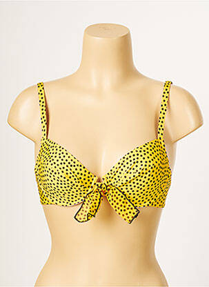 Haut de maillot de bain stretch haut soutien-gorge emboitant jaune ANTIGEL femme