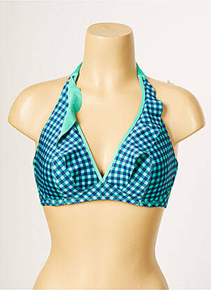 Haut de maillot de bain stretch haut soutien-gorge emboitant bleu ANTIGEL femme