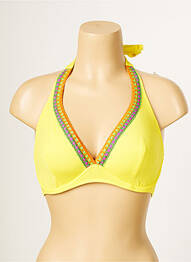 Haut de maillot de bain stretch haut soutien-gorge emboitant jaune ANTIGEL femme
