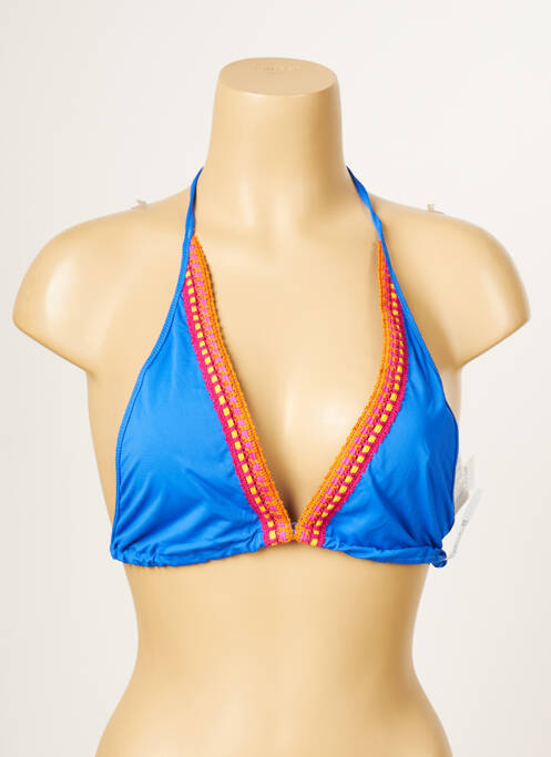 Haut de maillot de bain fermeture liens à nouer haut triangles bleu ANTIGEL femme