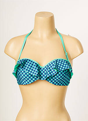 Haut de maillot de bain stretch haut soutien-gorge balconnet bleu ANTIGEL femme