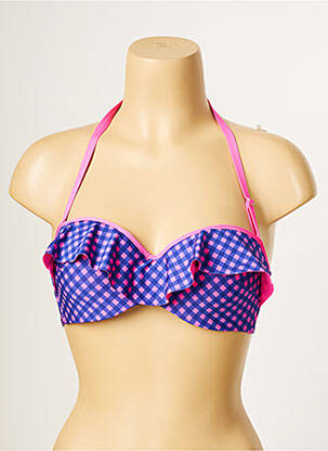 Haut de maillot de bain stretch haut soutien-gorge balconnet violet ANTIGEL femme