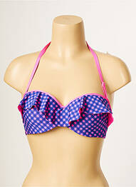 Haut de maillot de bain stretch haut soutien-gorge balconnet violet ANTIGEL femme
