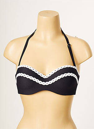 Haut de maillot de bain stretch haut soutien-gorge balconnet noir ANTIGEL femme