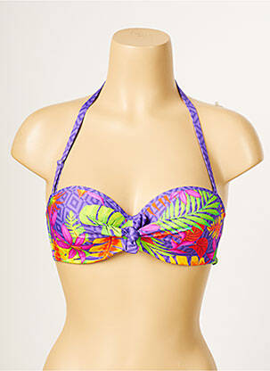 Haut de maillot de bain stretch haut soutien-gorge balconnet violet ANTIGEL femme