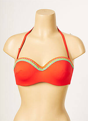 Haut de maillot de bain stretch haut soutien-gorge balconnet rouge ANTIGEL femme
