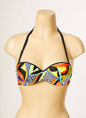 Haut de maillot de bain stretch haut soutien-gorge balconnet noir ANTIGEL femme