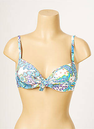 Haut de maillot de bain stretch haut soutien-gorge moulé bleu ANTIGEL femme