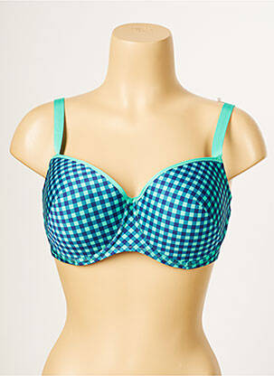 Haut de maillot de bain stretch haut soutien-gorge moulé bleu ANTIGEL femme