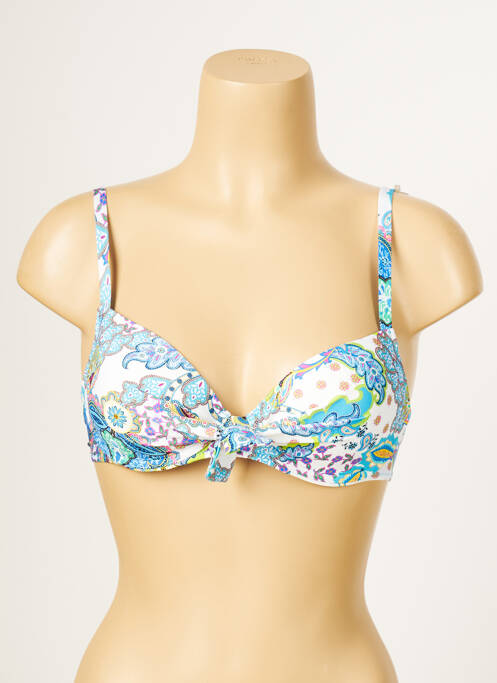 Haut de maillot de bain stretch haut soutien-gorge moulé bleu ANTIGEL femme
