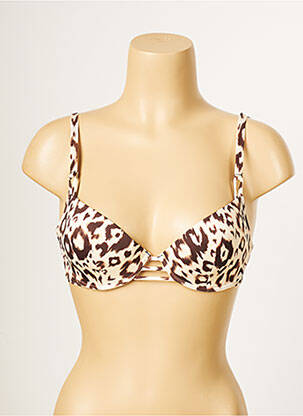 Haut de maillot de bain stretch haut soutien-gorge moulé beige ANTIGEL femme