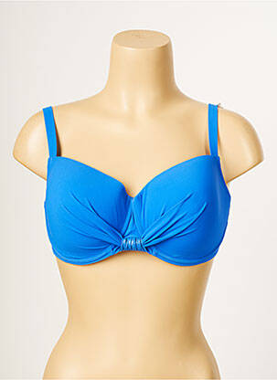 Haut de maillot de bain stretch haut soutien-gorge moulé bleu ANTIGEL femme