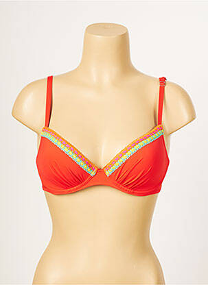 Haut de maillot de bain stretch haut soutien-gorge moulé rouge ANTIGEL femme