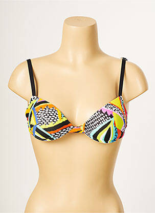 Haut de maillot de bain stretch haut soutien-gorge push-up noir ANTIGEL femme