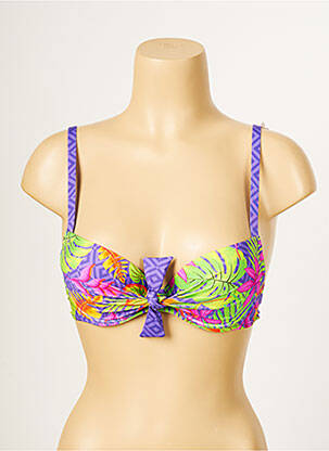 Haut de maillot de bain stretch haut soutien-gorge push-up violet ANTIGEL femme
