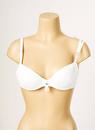 Haut de maillot de bain stretch haut soutien-gorge push-up blanc ANTIGEL femme
