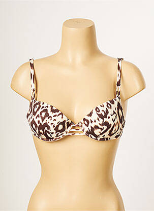 Haut de maillot de bain stretch haut soutien-gorge push-up beige ANTIGEL femme