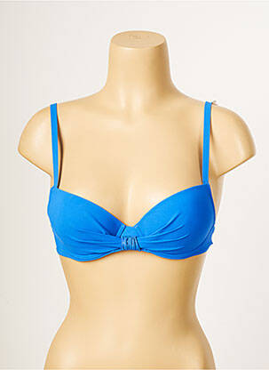 Haut de maillot de bain stretch haut soutien-gorge push-up bleu ANTIGEL femme