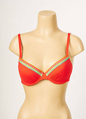 Haut de maillot de bain stretch haut soutien-gorge push-up rouge ANTIGEL femme