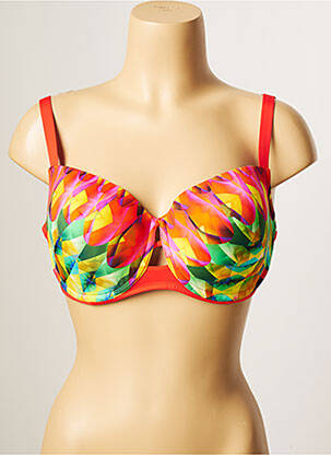 Haut de maillot de bain stretch haut soutien-gorge moulé rouge ANTIGEL femme