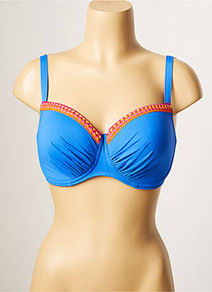 Haut de maillot de bain stretch haut soutien-gorge moulé bleu ANTIGEL femme