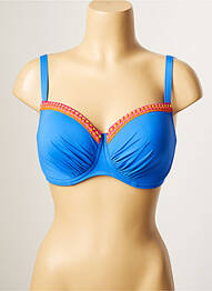 Haut de maillot de bain stretch haut soutien-gorge moulé bleu ANTIGEL femme