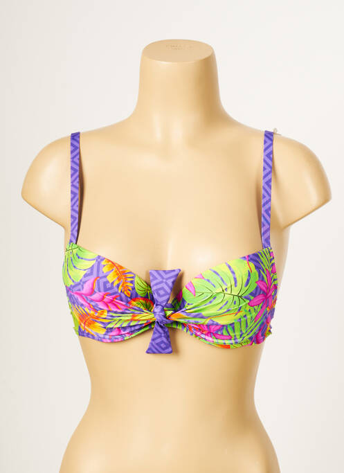 Haut de maillot de bain stretch haut soutien-gorge push-up violet ANTIGEL femme